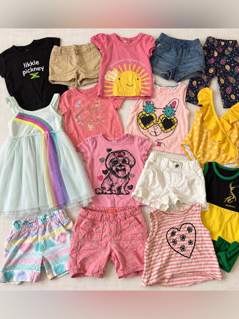 Toddler Girls Summer 2T Clothing Bundle Lot Shorts Shirts Dresses Swimsuit more